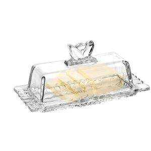 5️⃣ Bezrat Glass Butter Dish w/Flower Lid